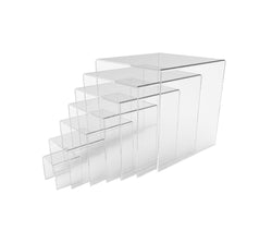 Clear Acrylic Display Risers - Set of 7 --- 1/8" Thick 20003