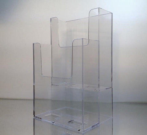 2-Tiered Clear Acrylic Tri-Fold Brochure Holder 20026
