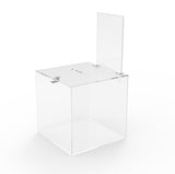 Clear Transparent Donation Box Suggestion Collection Ballot Display Case Plexi 20033+11460-2