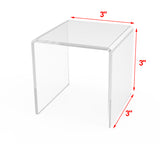 Clear Acrylic Riser: 3"W x 3"D x 3"H, 1/8" Thick 20042
