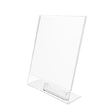 ®5x 7"Lucite Plexiglass Clear Acrylic Slanted Sign Holder with Business Card Holder 20046