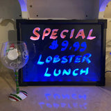 Flashing Illuminated Erasable Neon LED Message Menu Sign Writing Board 14748