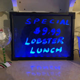 Flashing Illuminated Erasable Neon LED Message Menu Sign Writing Board 14748