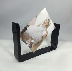 Frame, Acrylic Tabletop 3.3" x 5.1" suspended spinner picture frame menu holder 20709