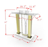 Luxurious Acrylic Podium Plaxiglass Lucite Podium w/ Casters, Floor Standing Lectern, Elevated reading Surface, Rolling Pulpit 21231