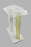 Luxurious Acrylic Podium Plaxiglass Lucite Podium w/ Casters, Floor Standing Lectern, Elevated reading Surface, Rolling Pulpit 21231