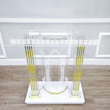 Acrylic Lighted LED Podium Lectern Church Pulpit Hostess Desk Casters 40“ Wide 21232