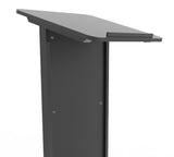 Floor Standing Pulpit Lectern Podium w/ Casters, Heavy Duty Steel Frame, Rolling Podium 21307-BLACK