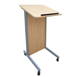 Floor Standing Pulpit Lectern Podium w/ Casters, Heavy Duty Steel Frame, Rolling Podium 21307-MAPLE