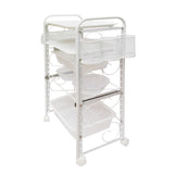 Rolling Beauty Cart, Storage Cart, Utility Cart with Extra Storage Accessories, White 21367