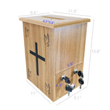 Wood Donation Boxes, Collection Boxes, Charity Boxes 11.8x9.5x15.8" Cross Dove 21396-KD