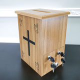 Wood Donation Boxes, Collection Boxes, Charity Boxes 11.8x9.5x15.8" Cross Dove 21396-KD