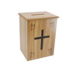 Christian Collection Box Suggestion Fundraising Donation Charity Box Doves Cross 21396