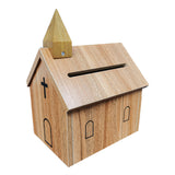 Church Chape Shape Collection Box Tithese & Offering Donation Box 9.4X6.7X12"  21397-SMALL