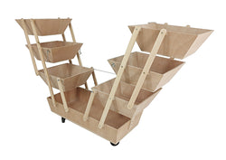 Clam Shell Expandable Retain Bin PlyWood Point of Purchase Kiosk Marketing Flower Cart Bulk Merchand 21399