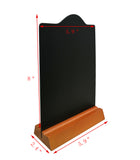 5.9"x 8" x 2.4" Desk Wooden Message Blackboard Tabletop Chalkboard with Base 21428-1