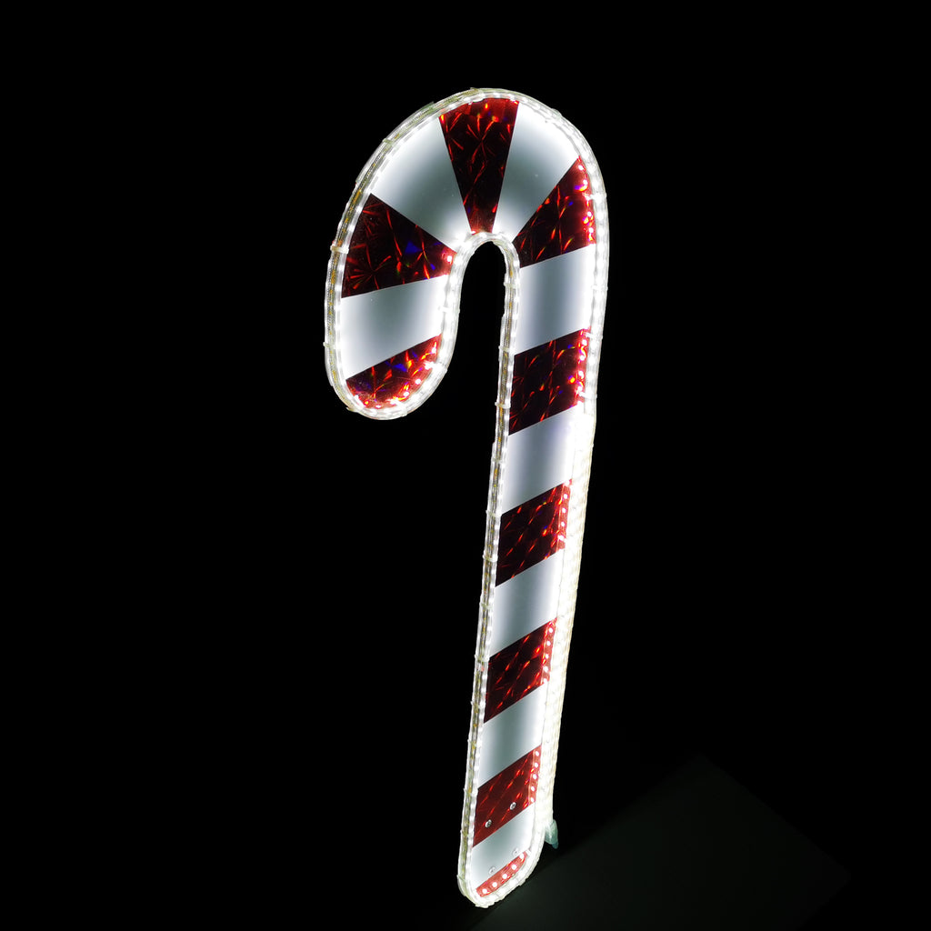 Christmas Candy Cane Indoor Outdoor Lighted Yard Sign Rope Light 110V ...