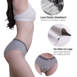 6PK Womens Cotton Underwear Lace Hipster Panties Briefs Assorted Colors 21801-M