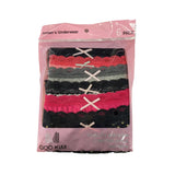 6PK Womens Cotton Underwear Lace Hipster Panties Briefs Assorted Colors 21801-M