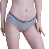 6PK Womens Cotton Underwear Lace Hipster Panties Briefs Assorted Colors 21802-L
