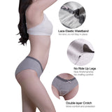 6PK Womens Cotton Underwear Lace Hipster Panties Briefs Assorted Colors 21803-M