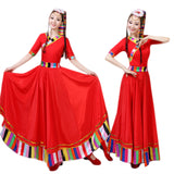 Chinese Folk Dance,tibetan dance performance costume, practice dress, Item Type: Tibetan Dance Costume, dance outfit 21834-M