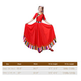 Chinese Folk Dance,tibetan dance performance costume, practice dress, Item Type: Tibetan Dance Costume, dance outfit 21834-M
