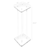 9X9X24" Clear Riser Acrylic Transparent Plexiglass Pedestal Table Display Podium 2X10136-9X9"+4X10133-24"