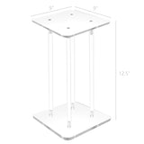 9X9X12" Clear Riser Acrylic Transparent Plexiglass Pedestal Table Display Podium 2X10136-9X9"+4X10134-12"