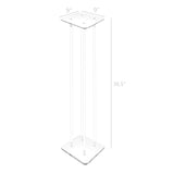 9X9X36" Clear Riser Acrylic Transparent Plexiglass Pedestal Table Display Podium 2X10136-9X9"+4X10135-36"