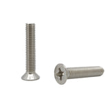 25PK M8X40mm Phillips Flat Head Machine Screw (Countersunk) Carbon Steel