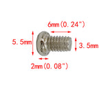 100PK M3.5 X 6mm Phillips Flat Head Machine Screw (Countersunk) Carbon Steel
