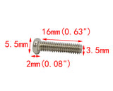 100PK M3.5 X 16mm Phillips Flat Head Machine Screw (Countersunk) Carbon Steel