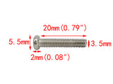 100PK M3.5 X 20mm Phillips Flat Head Machine Screw (Countersunk) Carbon Steel