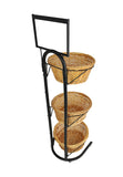3-Tiered Wicker Basket Flooring Stand W/Sign Holder 31042
