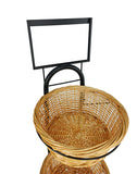 3-Tiered Wicker Basket Flooring Stand W/Sign Holder 31042