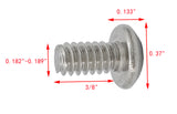 10-24*3/8" 100PK Machine Screws English Pan Head Philips Drive Cross Stainles
