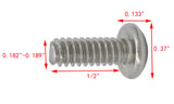 10-24*1/2" 100PK Machine Screws English Pan Head Philips Drive Cross Stainles