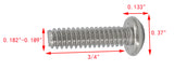 10-24*3/4" 100PK Machine Screws English Pan Head Philips Drive Cross Stainles