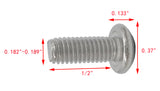 10-32*1/2" 100PK Machine Screws English Pan Head Philips Drive Cross Stainles