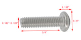 10-32*3/4" 100PK Machine Screws English Pan Head Philips Drive Cross Stainles