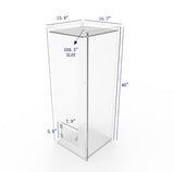 Donation Box, Clear Ghost Acrylic Floor Standing Charity Box 3488