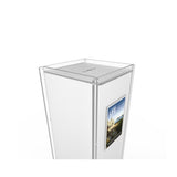 Donation Box,Clear Ghost Acrylic Floor Standing Charity Box with Sign Holder 3488+12065
