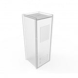 Donation Box,Clear Ghost Acrylic Floor Standing Charity Box with Sign Holder 3488+12065
