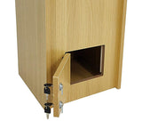 15"x 15" x 31.5",Double Lock Wood (MDF Veneer) Donation Box Tithing Box Fundraising Stand 40004