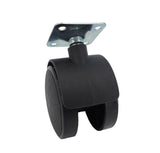1.5 Inch Plastic Wheel Metal Top Plate 360 Degree Rotation Swivel Caster Black
