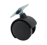 1.5 Inch Plastic Wheel Metal Top Plate 360 Degree Rotation Swivel Caster Black