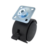 1.5 Inch Plastic Wheel Metal Top Plate 360 Degree Rotation Swivel Caster Black