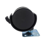 1.5 Inch Plastic Wheel Metal Top Plate 360 Degree Rotation Swivel Caster Black