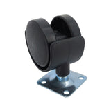 1.5 Inch Plastic Wheel Metal Top Plate 360 Degree Rotation Swivel Caster Black